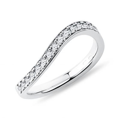 925 Sterling Perak Putih Emas Berlian CZ Wave Ring untuk Wanita Perhiasan halus OEM/ODM