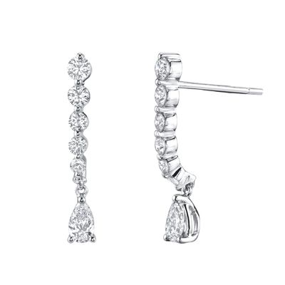 925 Sterling Silver White Pear Drop Cubic Zircon Earrings untuk kebutuhan pelanggan