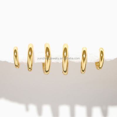 Perhiasan Perak Minimalis 18K Emas 9MM 11MM 13MM Hoop Set untuk FedEx DHL UPS TNT EMS Pengiriman