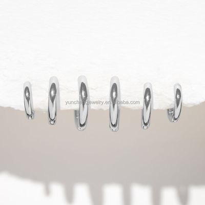 Perhiasan Perak Minimalis 18K Emas 9MM 11MM 13MM Hoop Set untuk FedEx DHL UPS TNT EMS Pengiriman