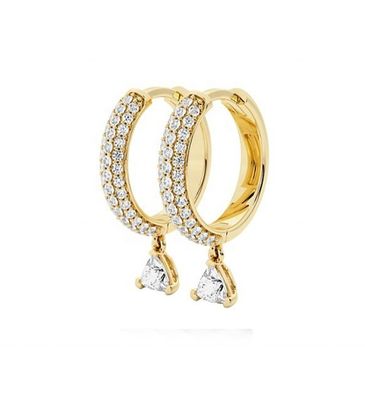 Anting-anting Hoop Berlian Penilaian Pihak Ketiga dalam Perak Sterling 925 dengan Pelapisan Rose Gold dan MOQ 50 pasang