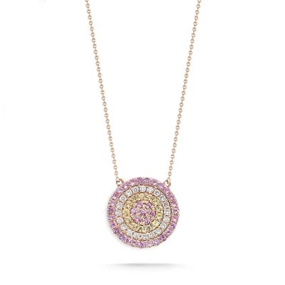 Biru dan Putih CZ Kalung Lingkaran Bentuk 925 Sterling Perak untuk Wanita yang Menakjubkan