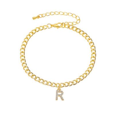 Pakaian 18K Plated Fashion Brass Cuban Link Chain Tennis Bracelet untuk Wanita