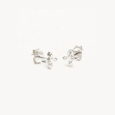 Anting-anting Stud Bunga Perak Sterling 925 Ukuran Kecil untuk Pemakaian Sehari-hari