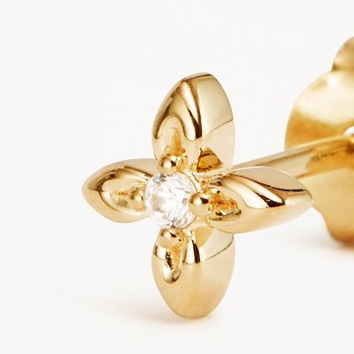 Anting-anting Stud Bunga Perak Sterling 925 Ukuran Kecil untuk Pemakaian Sehari-hari