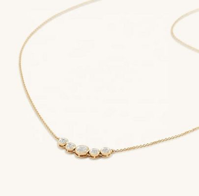 Rhodium 18k Gold Necklace Wanita 1,2mm White Gold Cz Pendant