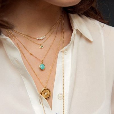 Kalung Batu Permata Ruby Perak Sterling 925 Berlapis Emas dengan Rantai Kabel