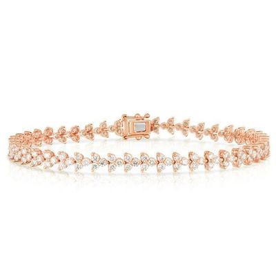 Desainer 18K Emas 925 Sterling Perak Bunga Pesona Wanita Tenis Gelang dengan ZIRCON