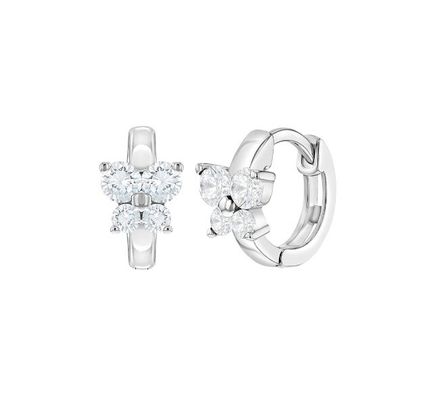 Sapphire Kubik Zircon Kupu-Kupu Huggies Earrings Untuk Hadiah Kasus