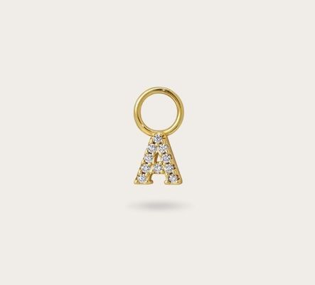 Logo 925 dan kustomisasi Mini 18K Gold Charm Awal 925 Sterling Silver Pendant Pribadi