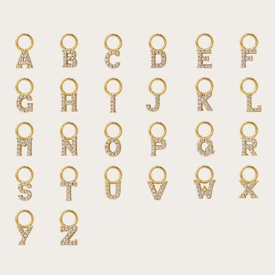 Logo 925 dan kustomisasi Mini 18K Gold Charm Awal 925 Sterling Silver Pendant Pribadi