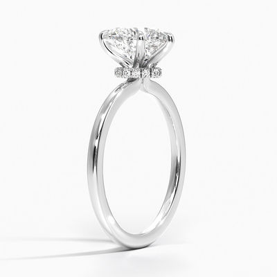 Engagement Bands or Rings Elegant White Gold Plated Heart Ring for Women's Jewelry