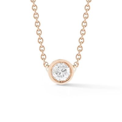 Simple 925 Sterling Silver Solitaire Diamond CZ Kalung dalam Ukuran Batu 7mm/10mm/15mm