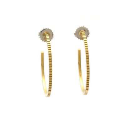 Earrings 925 Sterling Silver 18K Gold Hoop Kontemporer Dengan Logo Pelanggan 30*30mm
