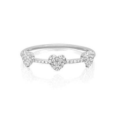 18K Gold Plated 925 Sterling Silver Tiga Micro Pave Heart Ring untuk wanita dan elegan