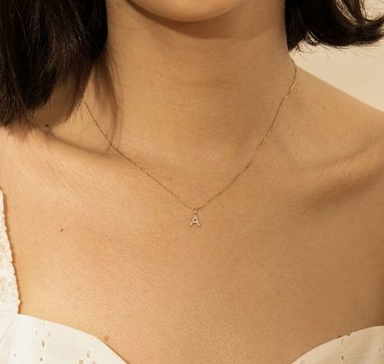 Nikel Bebas 925 Sterling Silver Letter A Diamond Charm Kalung Popular Charm Awal