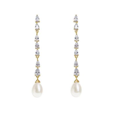 ECO Friendly Pengantin Pearl Drop Earrings 18K Gold Teardrop Pengantin Earrings