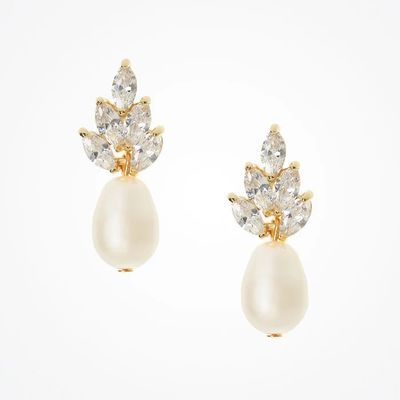 18K Plating Earrings Putih Pearl Earrings Pernikahan