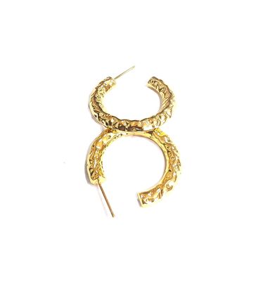 ODM 18K Earrings Gold Tube Hoop Earrings Gold Plating Tubular Hoop Earrings