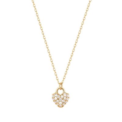 18K emas yang menakjubkan kalung hati romantis halus