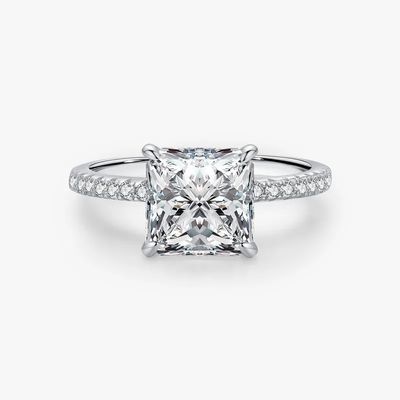 ELEGANT BANCA BANCA PUTIH CUT SQUARE 925 Sterling Cincin Pernikahan Perak