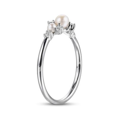 White CZ Stackable 925 Sterling Perak Cincin Ukuran 3-10 Mutiara Cincin pertunangan