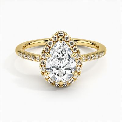 925 Sterling Silver Halo Putih Emas Plating Cincin Pertunangan