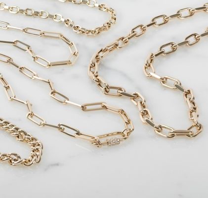18K Plated Emas Besar Klip Kertas 925 Sterling Perak Oval Rantai Kalung dengan OEM