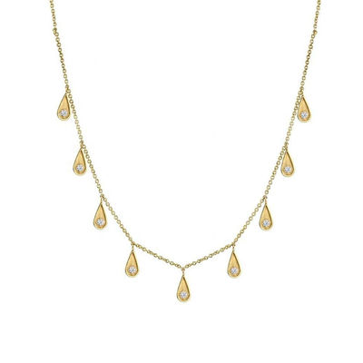 Handmade White Cubic Zircon Teardrop Necklaces untuk Wanita Perhiasan