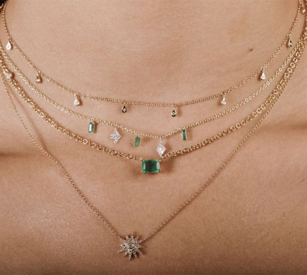 Handmade White Cubic Zircon Teardrop Necklaces untuk Wanita Perhiasan