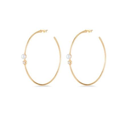 925 Sterling Silver Hoop Earrings 4mm-4.5mm Earrings Pearl Air Tawar