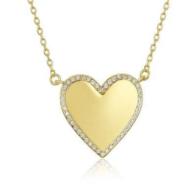 White CZ Heart Necklace 16 "Personal Cinta Heart Necklace