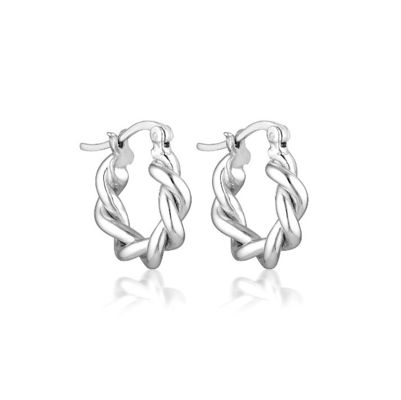 15mm Twisted Chunky Hoop Hollow Earrings Fashion Wanita Perhiasan