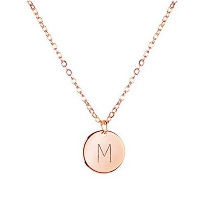 10mm Disc Stainless Steel Initial Pendant 45CM+5CM Rantai Rantai Stainless Steel