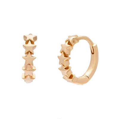 925 Sterling Silver Star Huggie Earrings untuk Wanita Perhiasan Mode