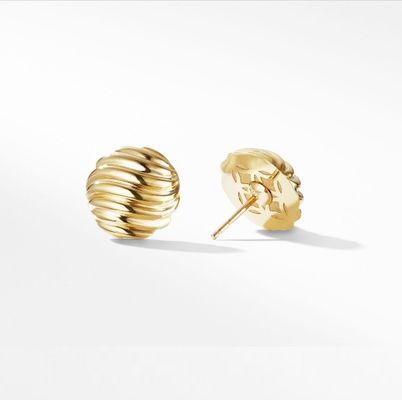OEM Pelita Cable Stud 18K Plated Earrings Stainless Steel Studs