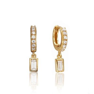 Earrings emas dilapisi 925 Sterling Perak Dangle untuk ulang tahun, pertunangan