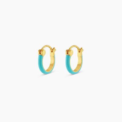 Berwarna 925 Sterling Silver Hoop Earrings 18K Gold Stacking Hoop Earrings