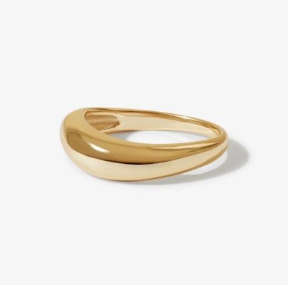US5-US10 925 Perak Sterling Cincin yang dapat ditumpuk 18K Plated Emas
