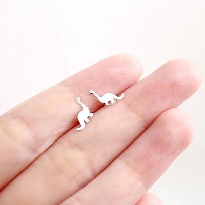 Anak-anak Dinosaurus Earrings 925 Sterling Perak Mini