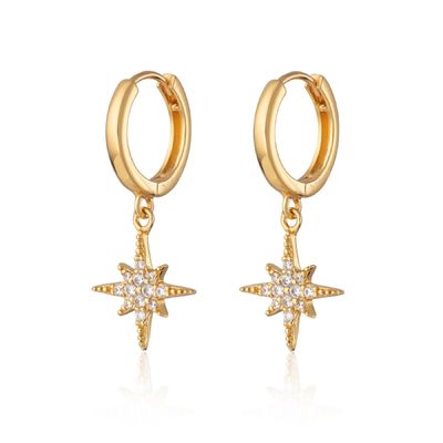 Starburst Earrings Gold Plated Hoop 925 Earrings Gold Plated Hoop Kecil