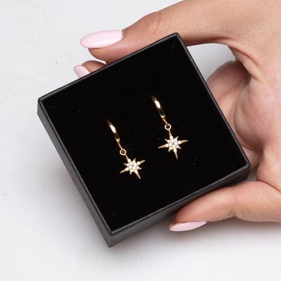 Starburst Earrings Gold Plated Hoop 925 Earrings Gold Plated Hoop Kecil