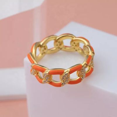 925 Sterling Perak Twist Ring emas Lapisan Enamel Wanita'S engagement bands