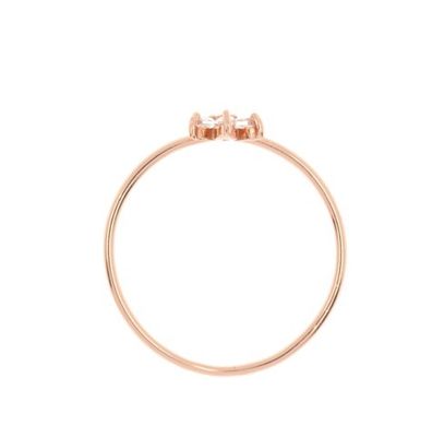 Elegantly 18K emas Vermeil Empat Topaz Batu permata Bunga 925 Sterling Perak cincin