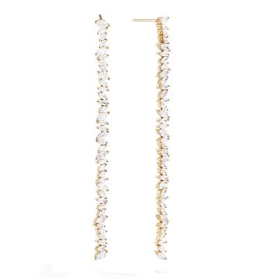 Perhiasan kustom anting-anting lain Tipe Long Silver Plating anting-anting dengan Marquis CZ Stone