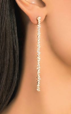 Perhiasan kustom anting-anting lain Tipe Long Silver Plating anting-anting dengan Marquis CZ Stone