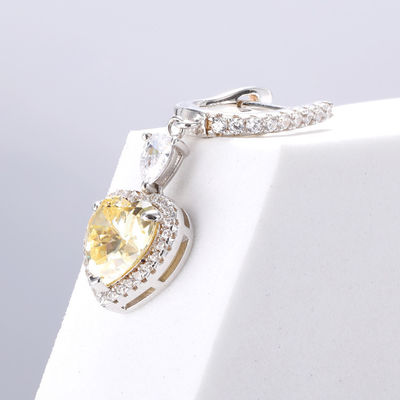 OEM Love Heart Diamond Earrings 925 Sterling Silver Love Heart Earrings