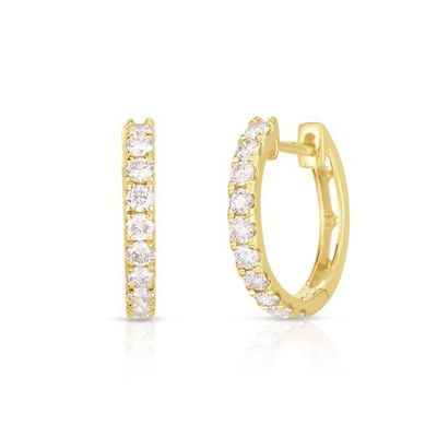 Jenis Perhiasan EARLINGS 18K Gold Plated CZ Sleeper Hoop untuk Wanita 925 Sterling Perak