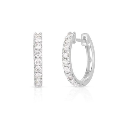 Jenis Perhiasan EARLINGS 18K Gold Plated CZ Sleeper Hoop untuk Wanita 925 Sterling Perak