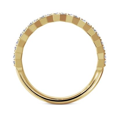 US5-US11 Honeycomb Wedding Band Plated Gold 925 Sterling Silver Ring